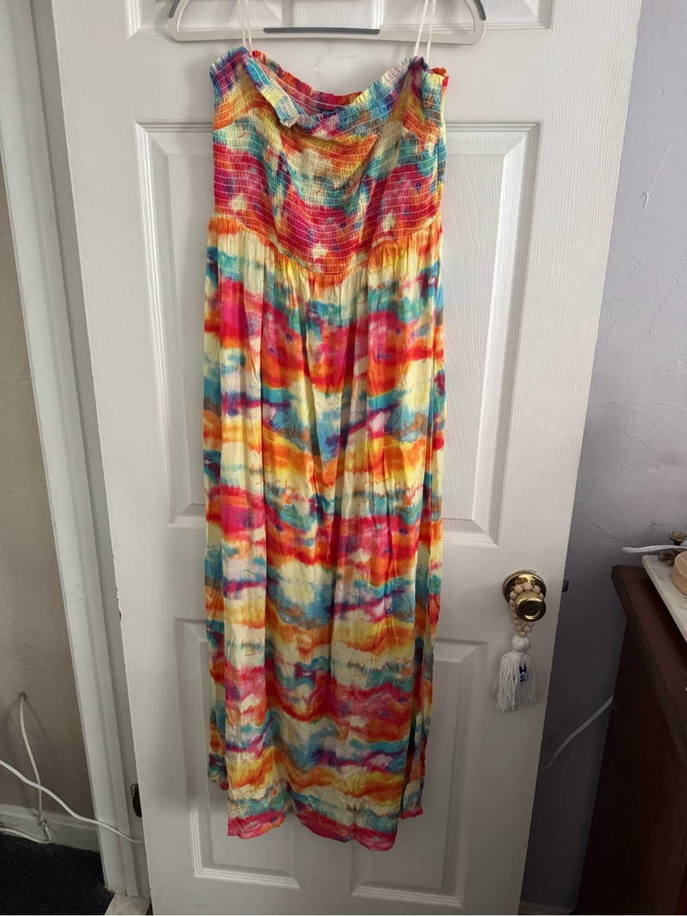 Caribbean Joe Tie-Dye Maxi Dress in Pink, Orange, Yellow, Blue